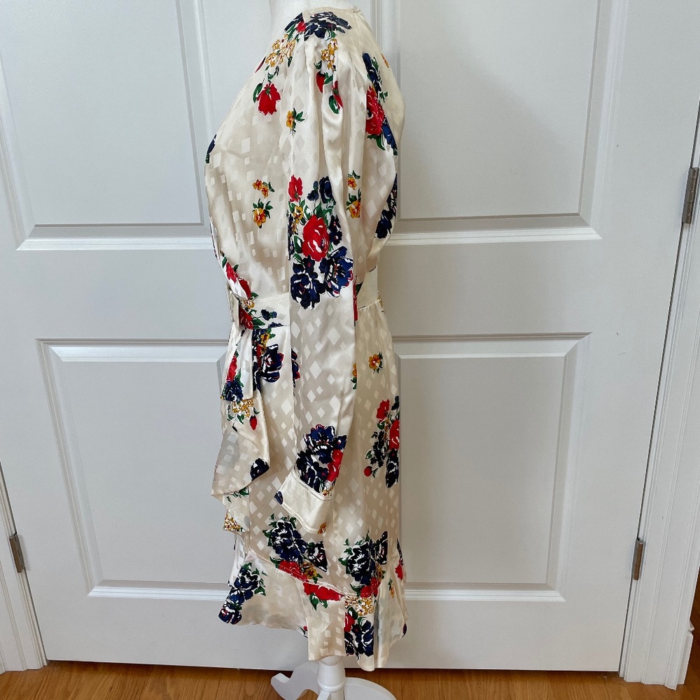 Tea Rose Ruffle Silk Belted Wrap Dress from TORY BURCH - Picture 9 of 16